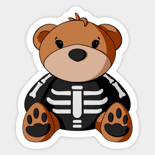 Skeleton Teddy Bear Sticker